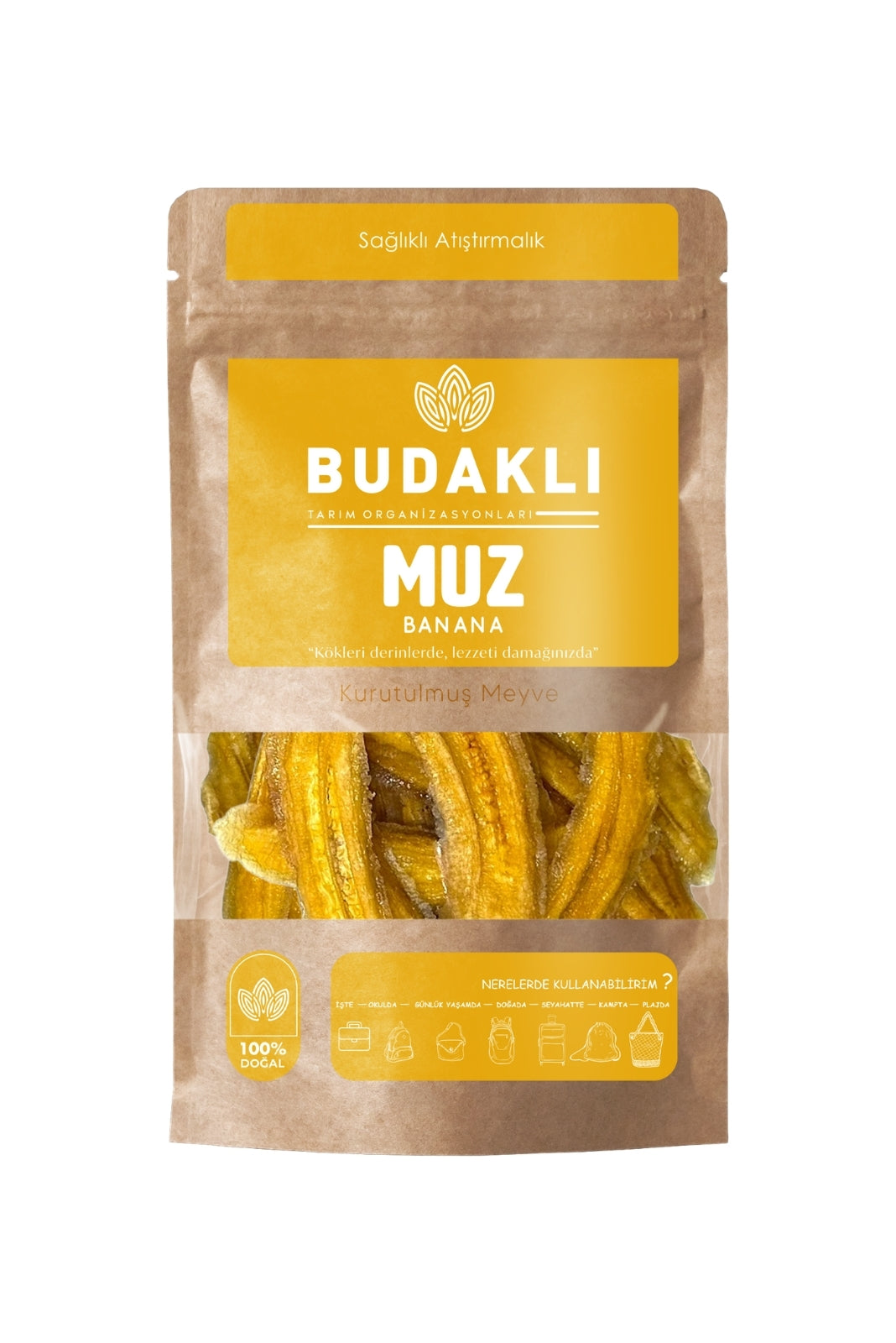 Budaklı Tarım Kurutulmuş Muz 100 Gr | İlave Şeker İçermez