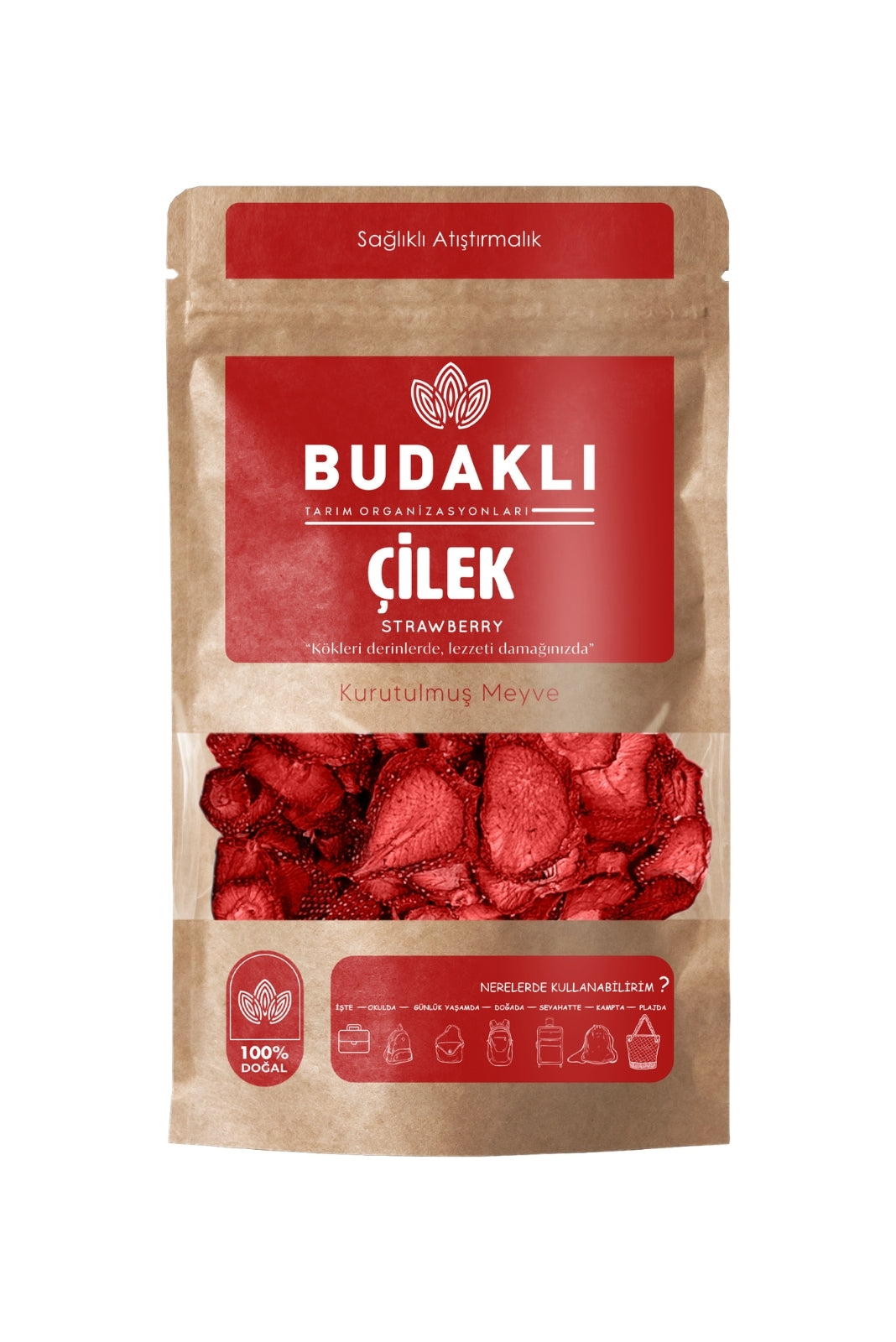Budaklı Tarım Kurutulmuş Çilek 100 Gr | İlave Şeker İçermez