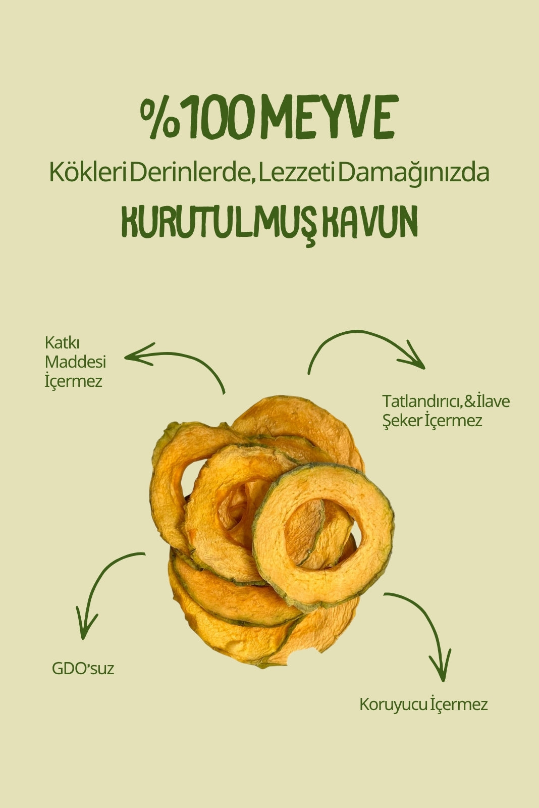 Budaklı Tarım Kurutulmuş Kavun 100 Gr | İlave Şeker İçermez