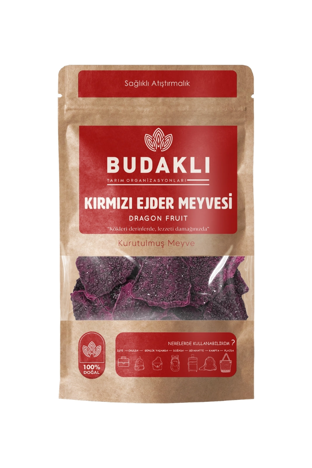Budaklı Tarım Kurutulmuş Kırmızı Ejder Meyvesi 100 Gr | İlave Şeker İçermez