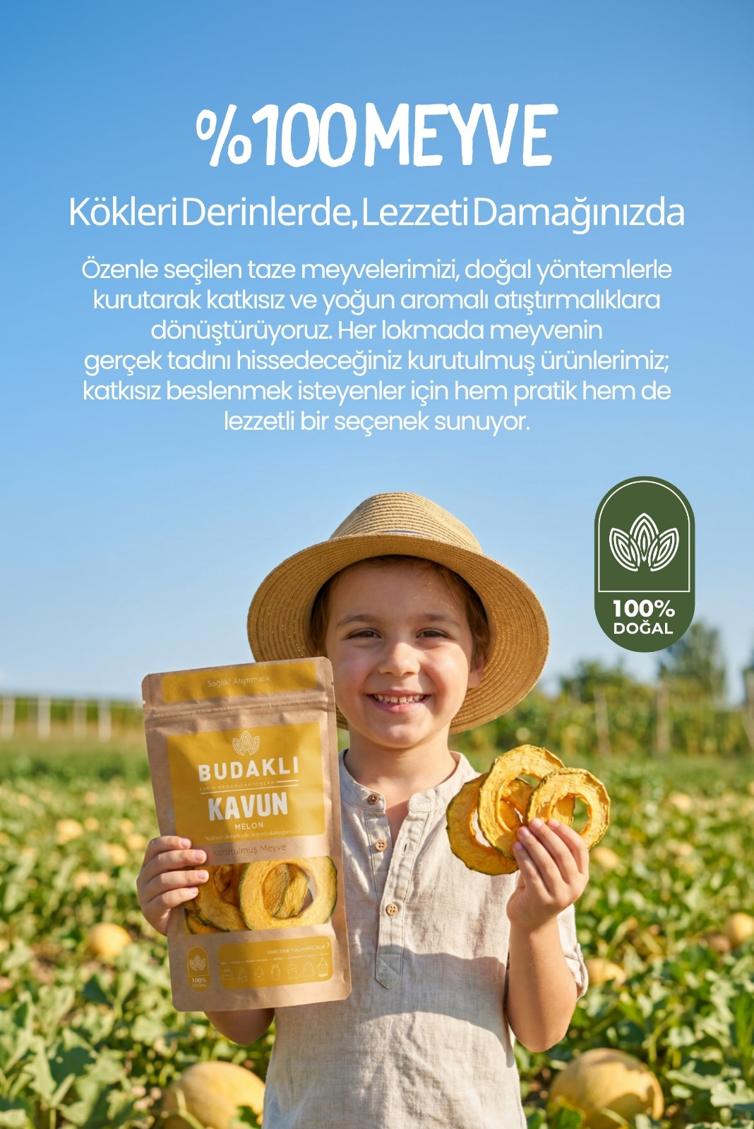 Budaklı Tarım Kurutulmuş Kavun 100 Gr | İlave Şeker İçermez