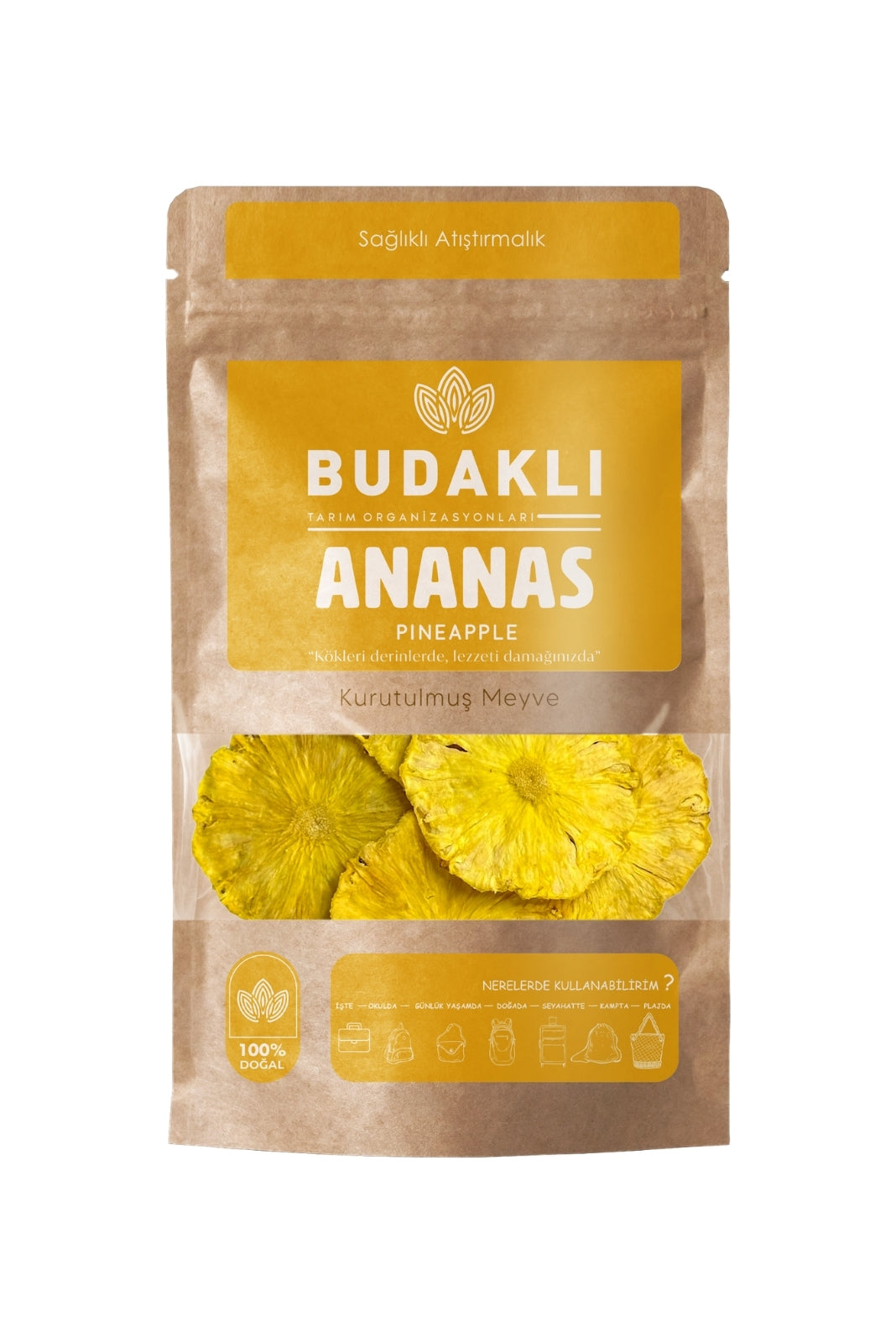 Budaklı Tarım Kurutulmuş Ananas 100 Gr | İlave Şeker İçermez