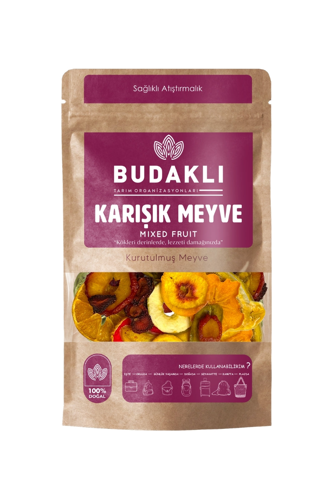 Budaklı Tarım Kurutulmuş Karışık Meyve 100 Gr | İlave Şeker İçermez